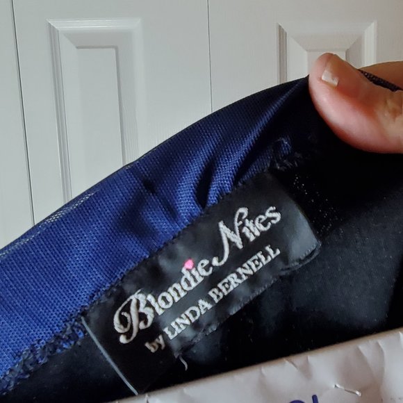 Fun Party Dress - Blue/Black by Blondie Nites - Size S -  Handkerchief Skirt - Picture 4 of 8